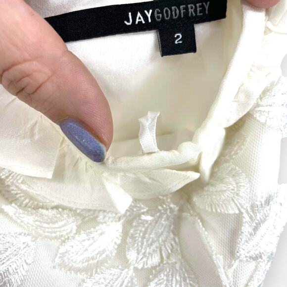 JAY GODFREY White Floral Lined Halter Sun Dress - Picture 3 of 11